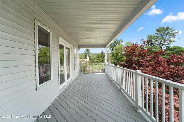 a view of a patio with potted plants