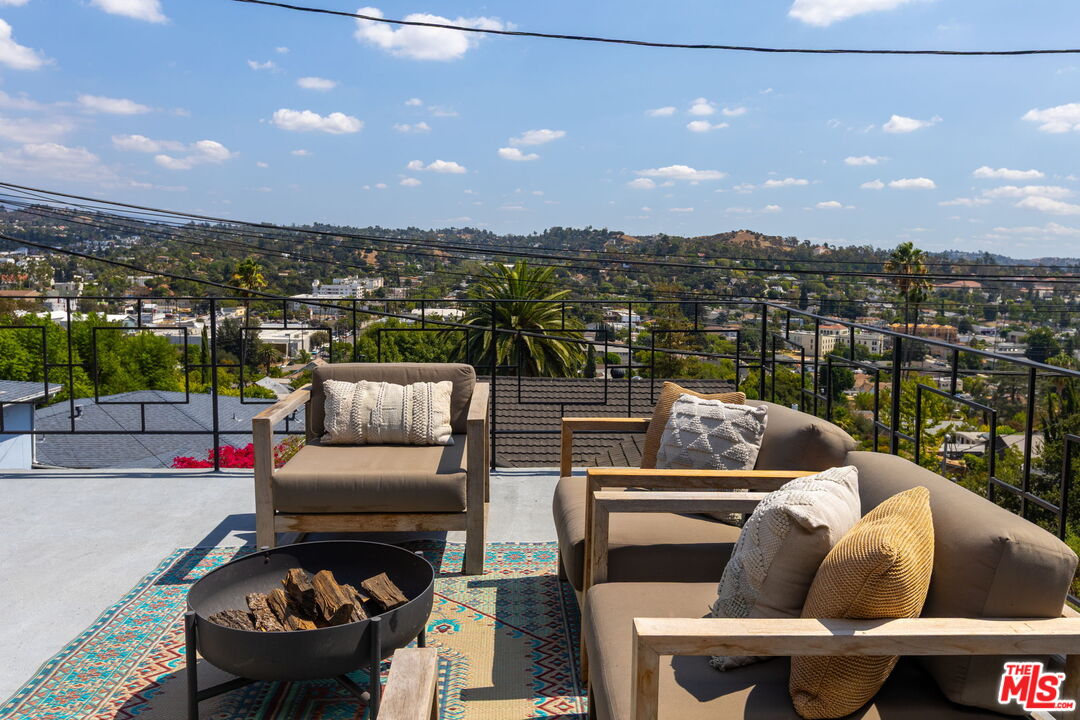 a terrace view with sitting space