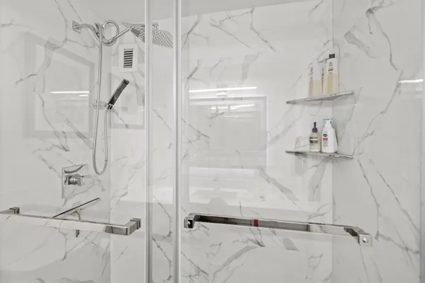 a bathroom with a shower