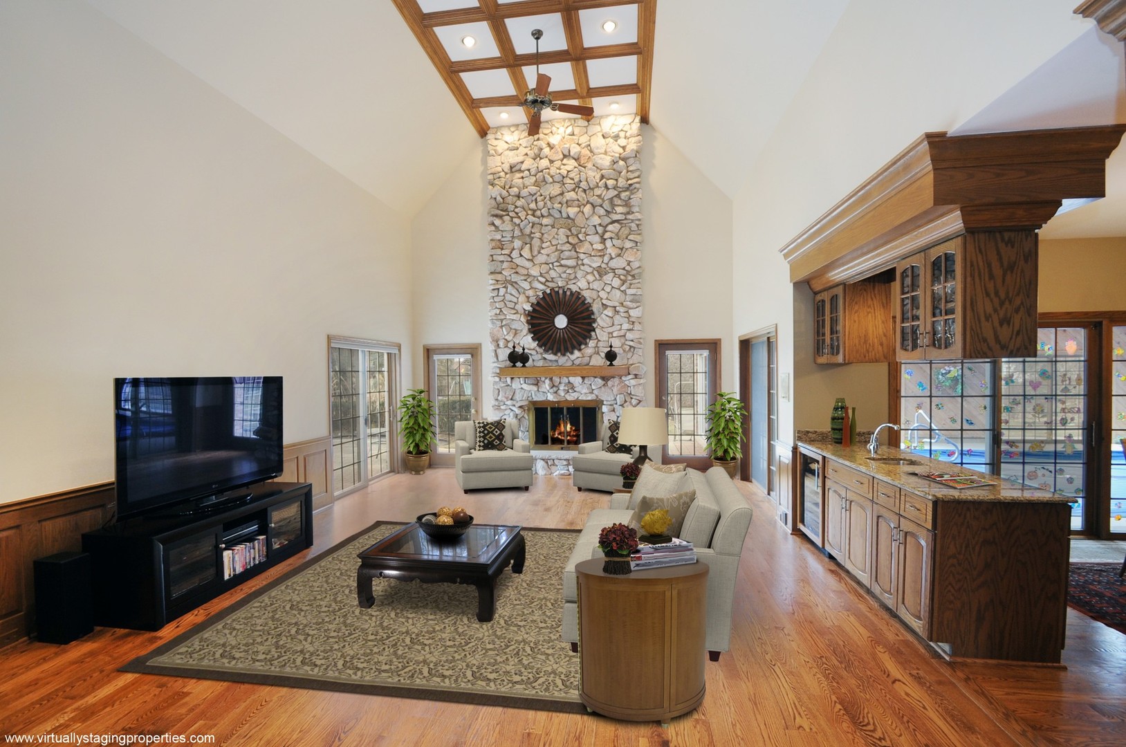 4 Bristol Road Northfield, IL 60093 - Photo 7 of 22 a living room with fireplace furniture and a flat screen tv