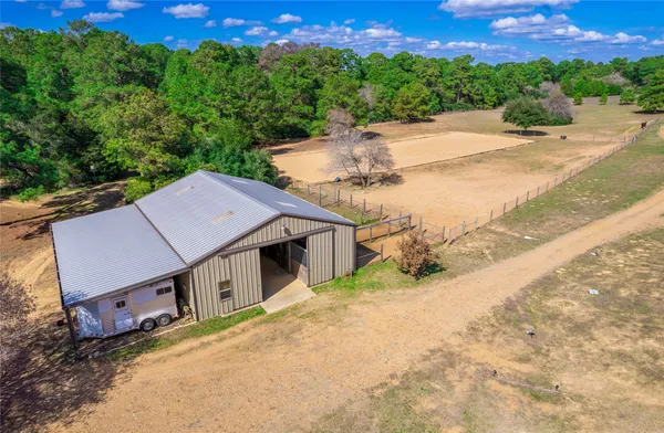 an aerial view of a house