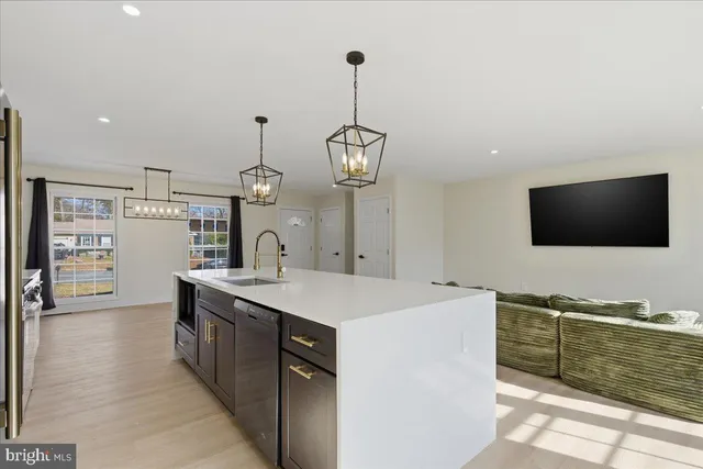 a view of a kitchen from the kitchen