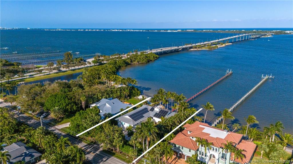 10 South Sewalls Point Road Stuart, FL 34996 - Photo 68 of 79 an aerial view of ocean and residential houses with outdoor space