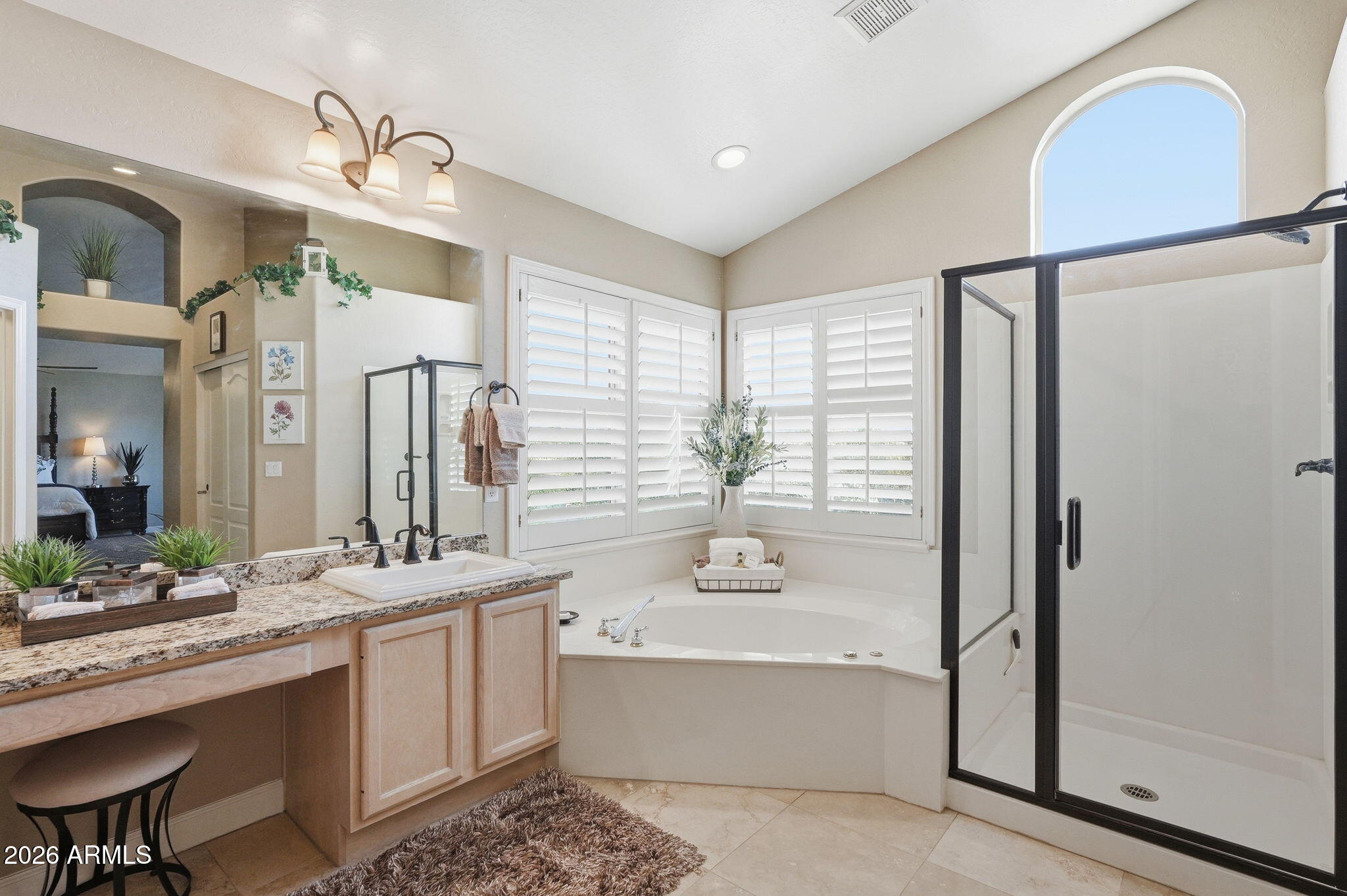 4021 East Kirkland Road Phoenix, AZ 85050 - Photo 20 of 35 a bathroom with a double vanity sink mirror and bathtub