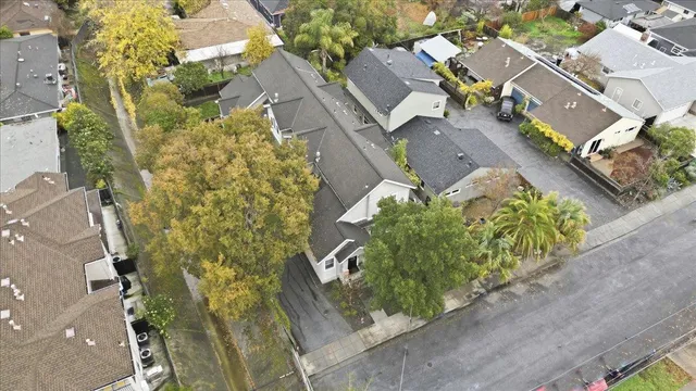 an aerial view of a residential building