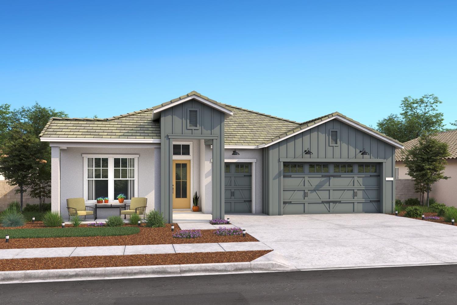 4322 Hooded Crow Way Rancho Cordova, CA 95742 - Photo 1 of 2 a front view of a house with a yard and garage