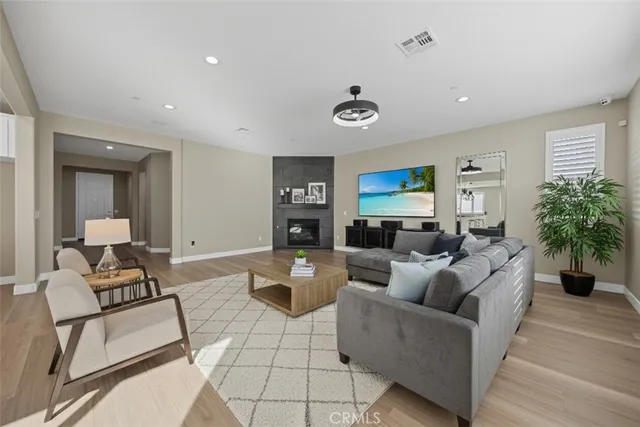 a living room with furniture