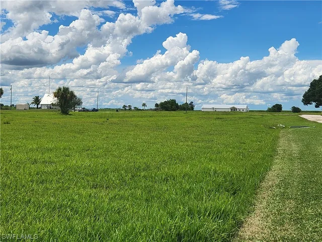 a view of a big yard of grass and wooden fence