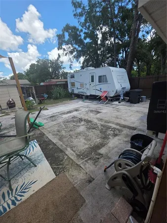 a backyard of a house