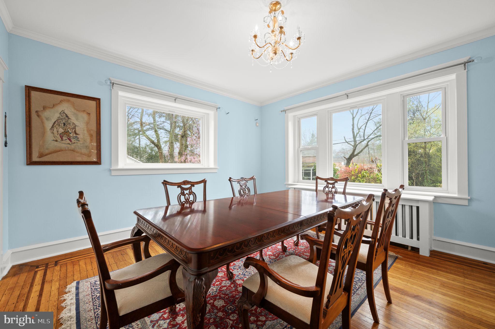 332 South Providence Road Wallingford, PA 19086 - Photo 13 of 69 a view of a dining room with furniture window and wooden floor