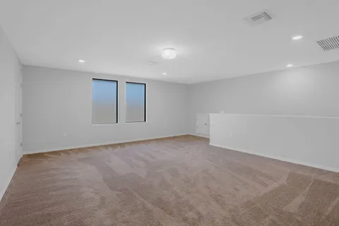 a view of small space with racks on the wall