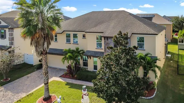 an aerial view of residential building with outdoor space
