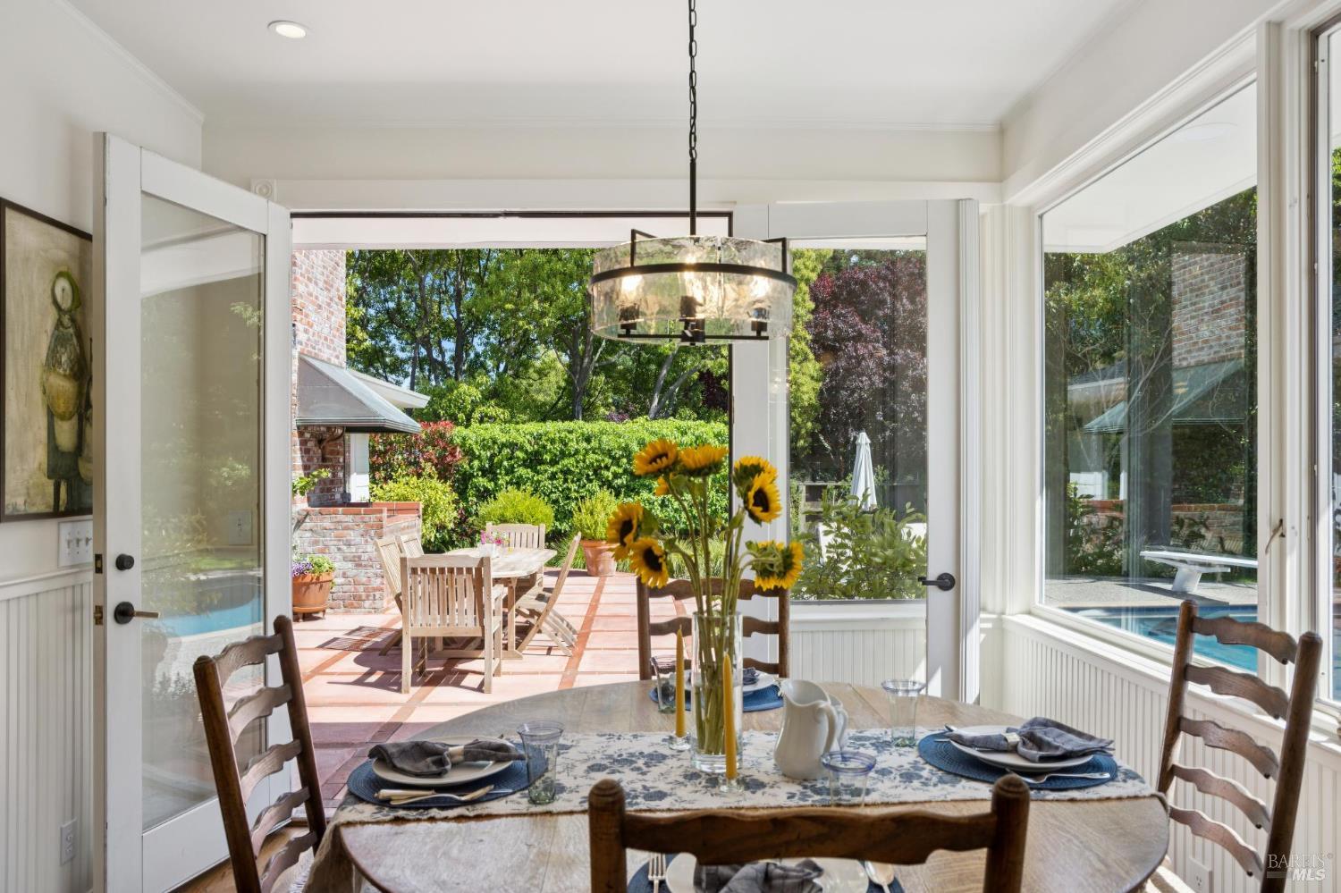 1199 Butterfield Road San Anselmo, CA 94960 - Photo 22 of 65 a view of a dining room with furniture window and outside view