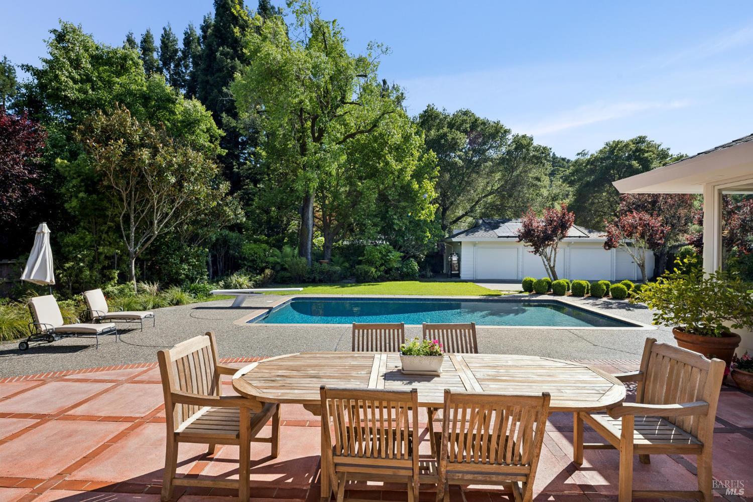 1199 Butterfield Road San Anselmo, CA 94960 - Photo 4 of 65 a view of backyard with swimming pool and patio