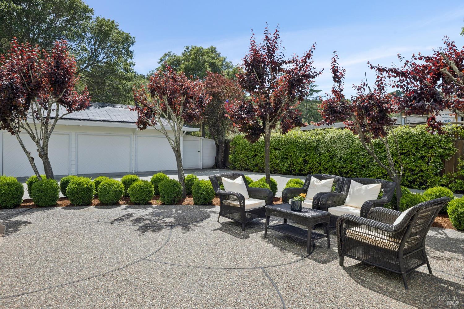 1199 Butterfield Road San Anselmo, CA 94960 - Photo 47 of 65 a view of backyard with outdoor seating and trees