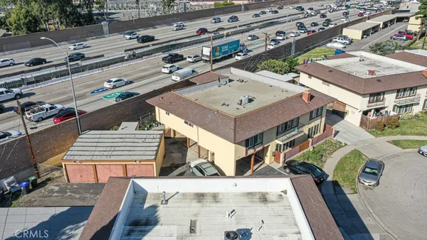 an aerial view of a city