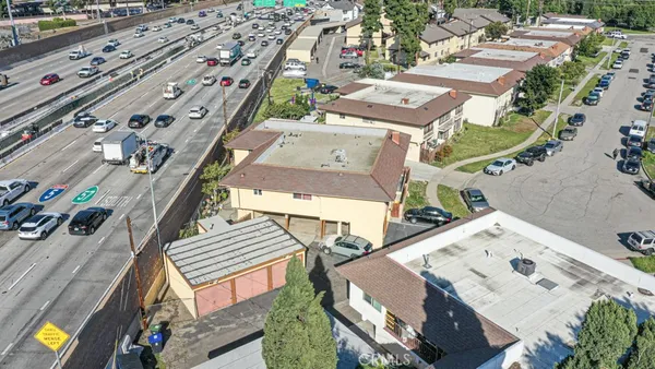 an aerial view of a city