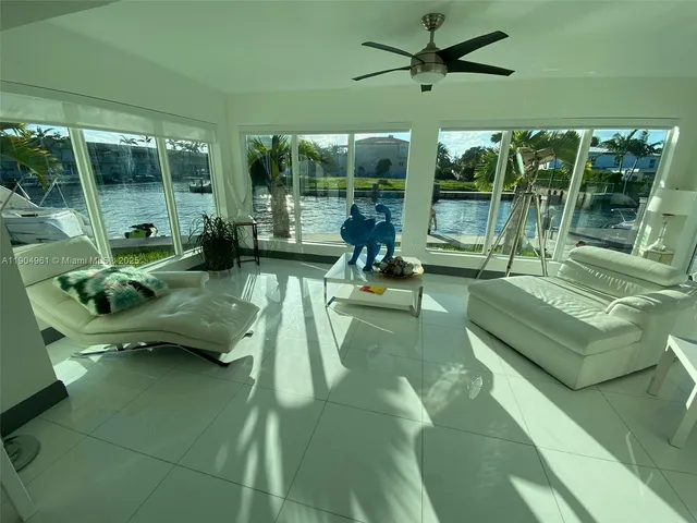a living room with patio area