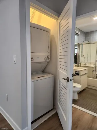 a room with a washer and dryer