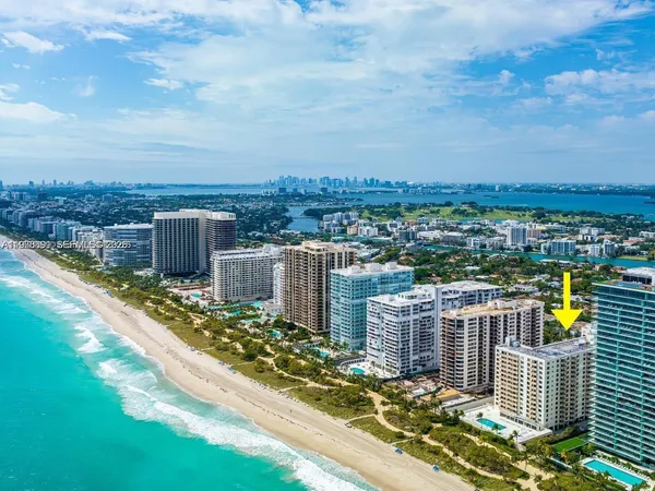 a view of a city with an ocean view