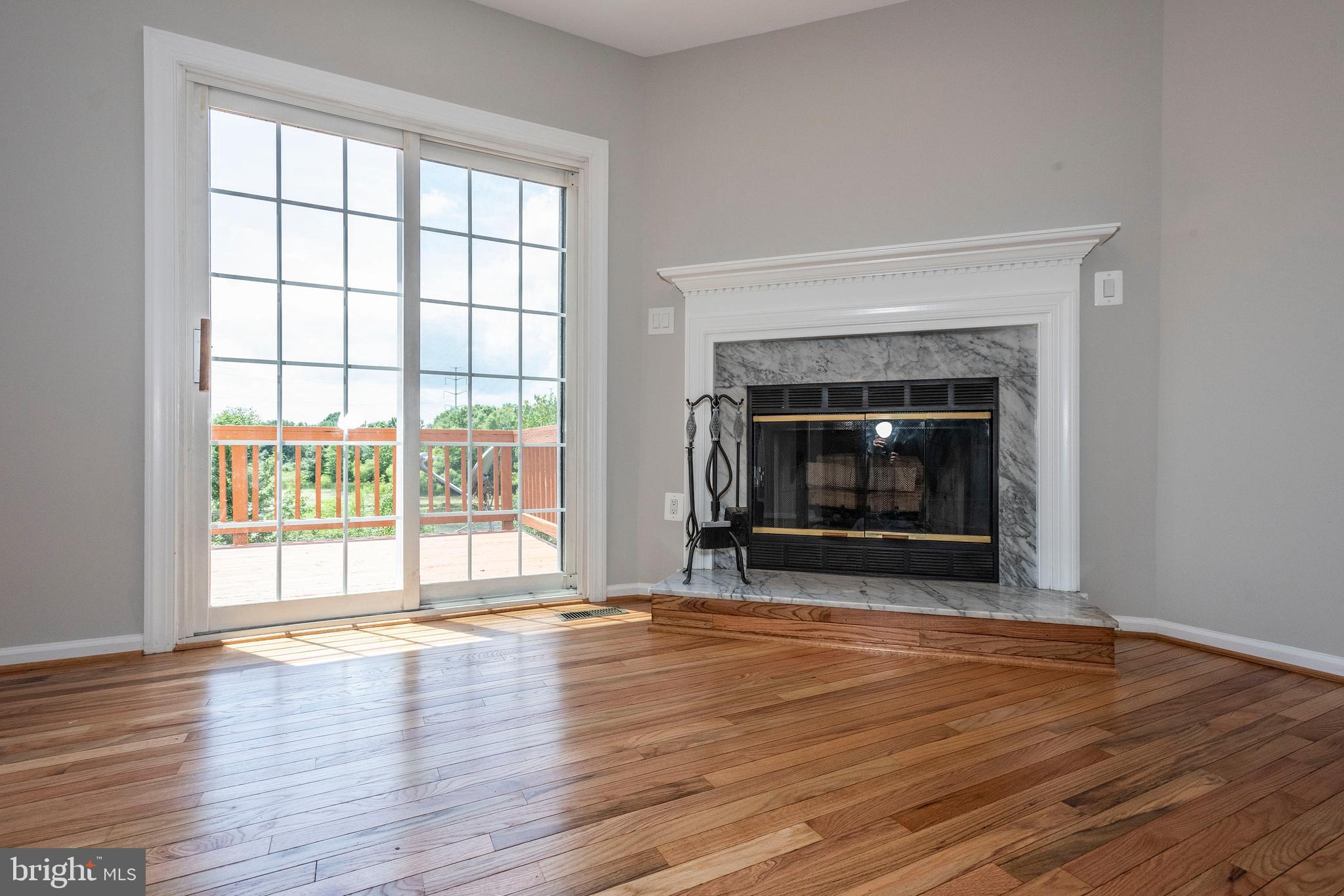 5505 Oberlin Place Frederick, MD 21703 - Photo 14 of 39 Fireplace with equipment. Door to deck