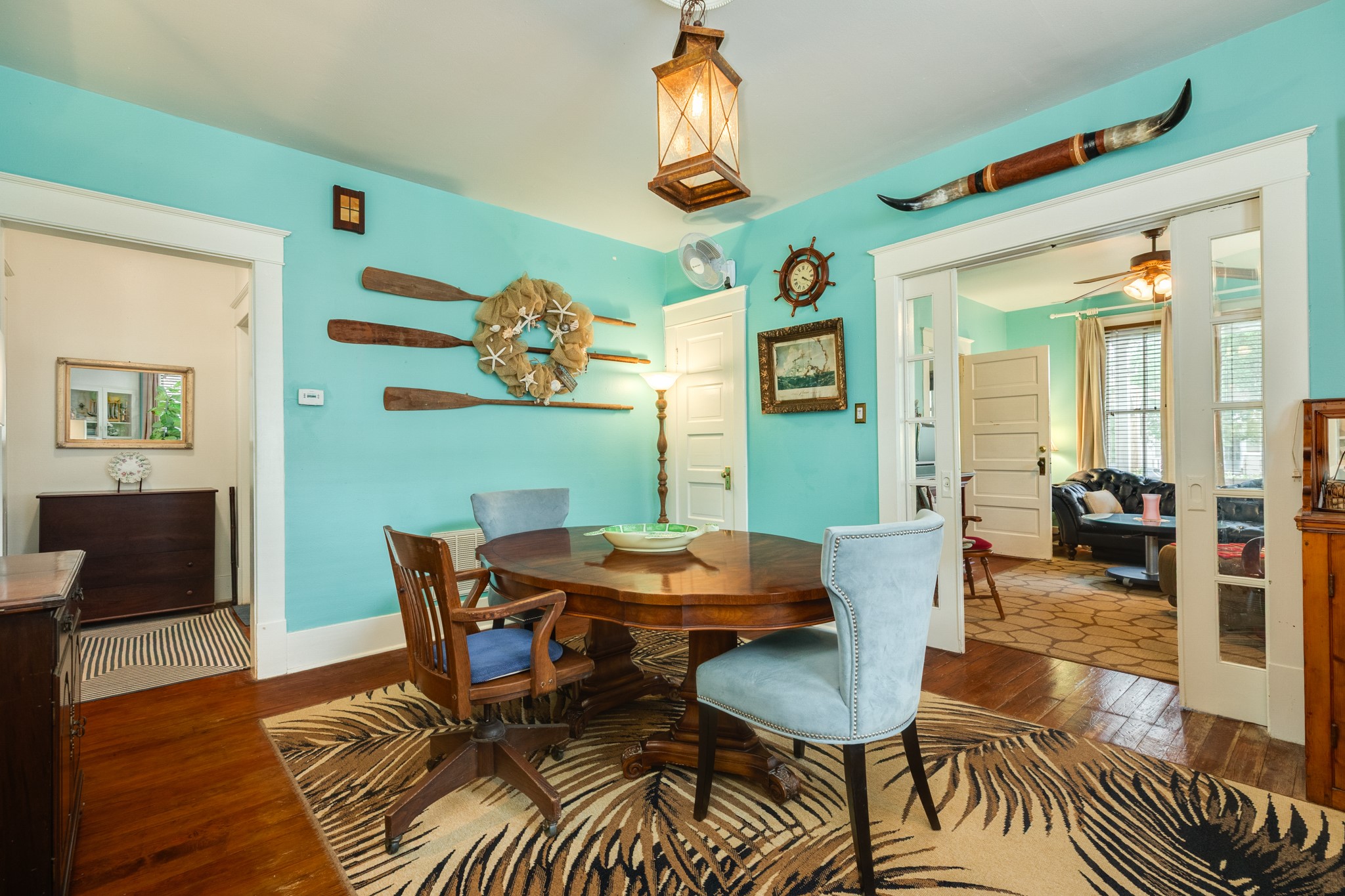 3727 Avenue R Galveston, TX 77550 - Photo 13 of 48 The dining room is incredibly spacious with a large storage closet. The hallway leads to the bedrooms and bathroom 1.