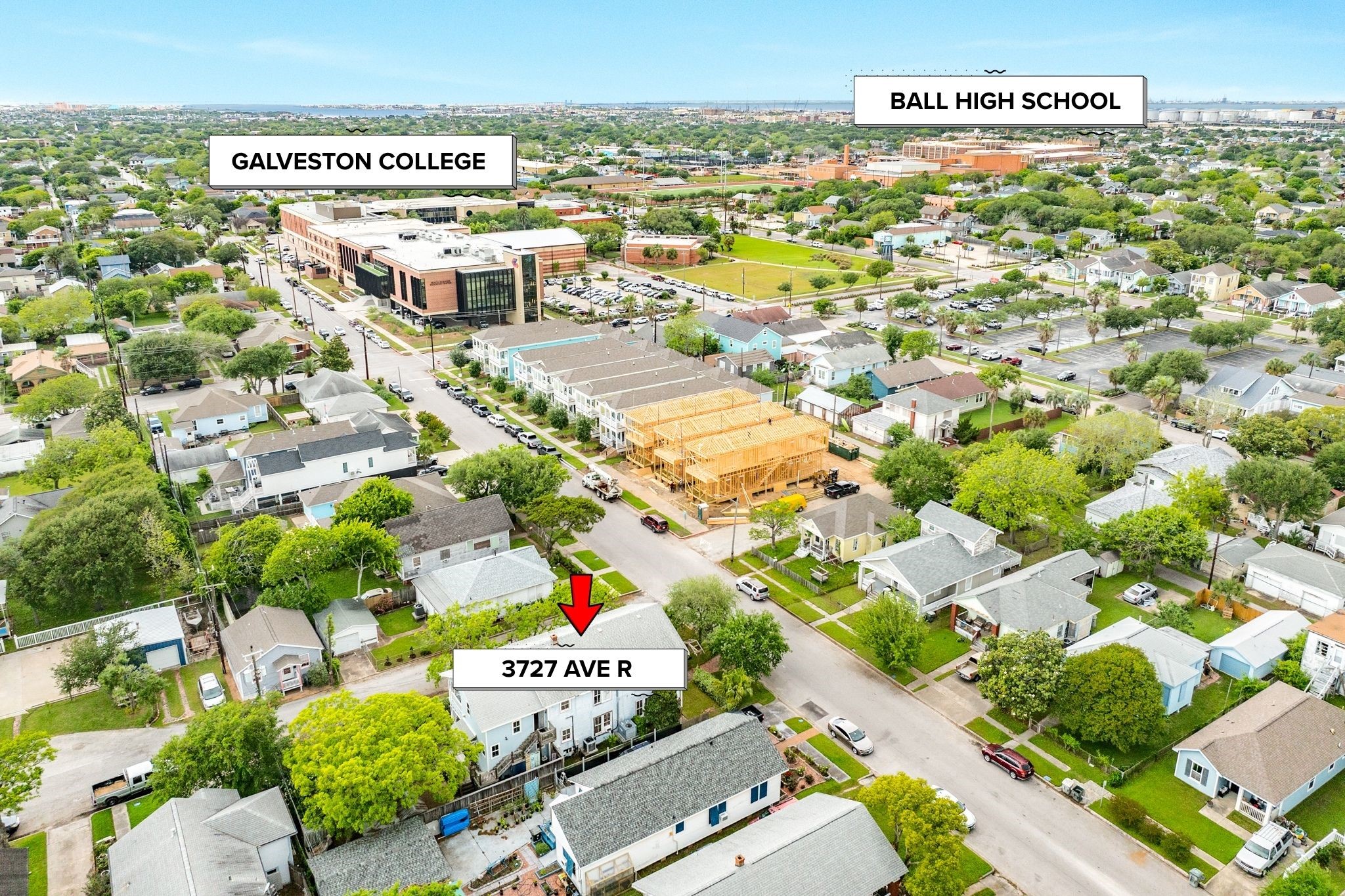 3727 Avenue R Galveston, TX 77550 - Photo 2 of 48 The duplex is located one block from Galveston College.