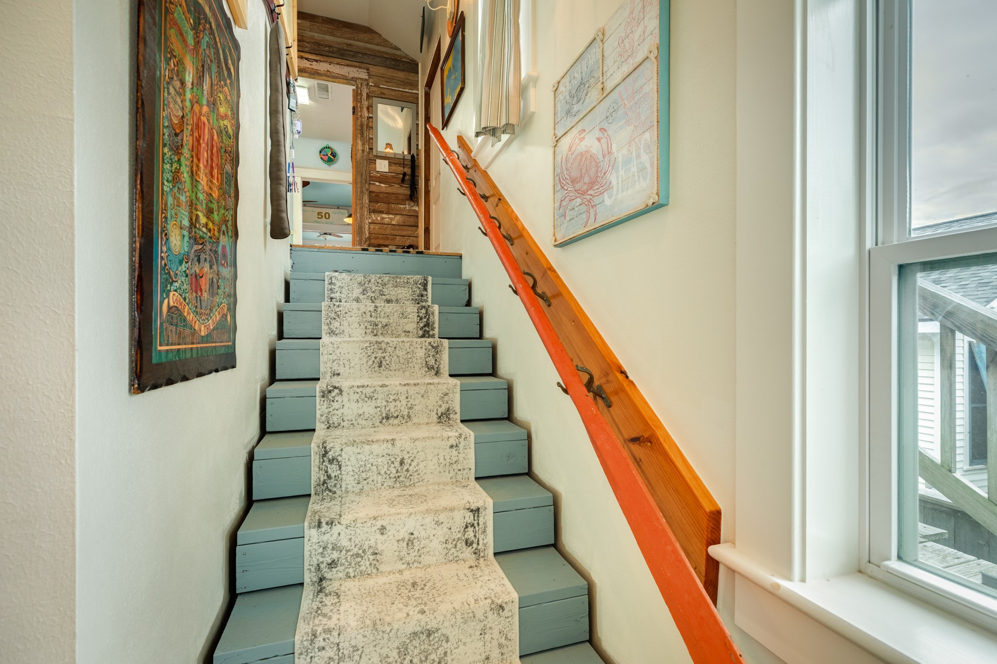 3727 Avenue R Galveston, TX 77550 - Photo 26 of 48 Rear staircase leading up to Unit 2. Check out the oar railing!