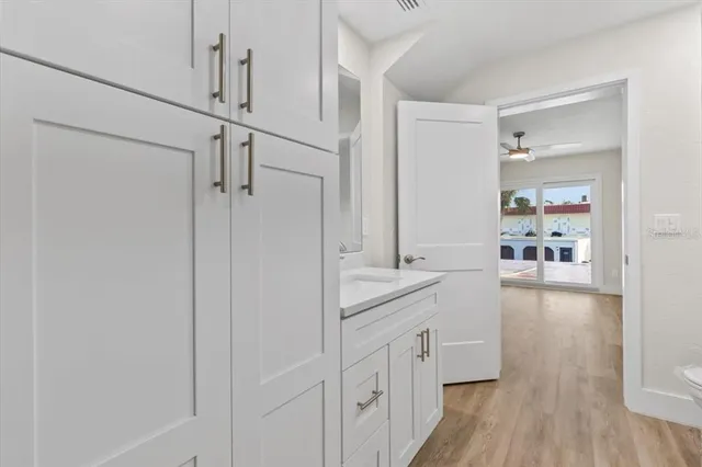 a view of a building with a space