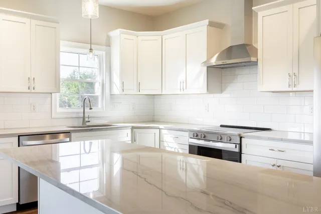 a close view of sink and cabinets