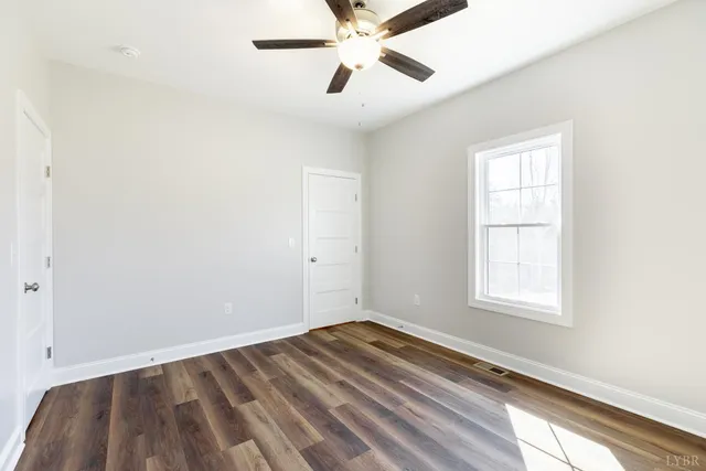 a view of small space with racks on the wall