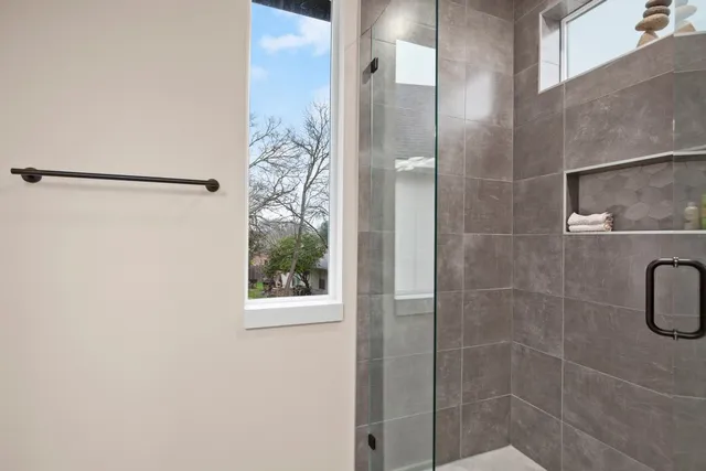 a bathroom with a shower
