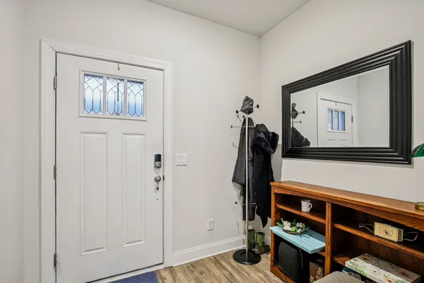 a view of hallway with stairs