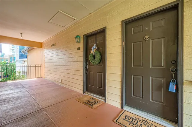 a view of front door of house