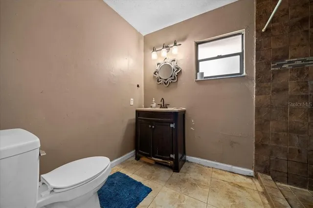 a bathroom with a toilet a sink and mirror