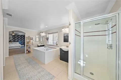 a swimming pool with outdoor seating and yard