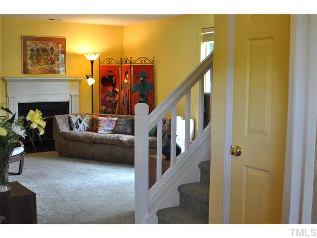Wood-burning masonry fireplace will keep you warm in winter.