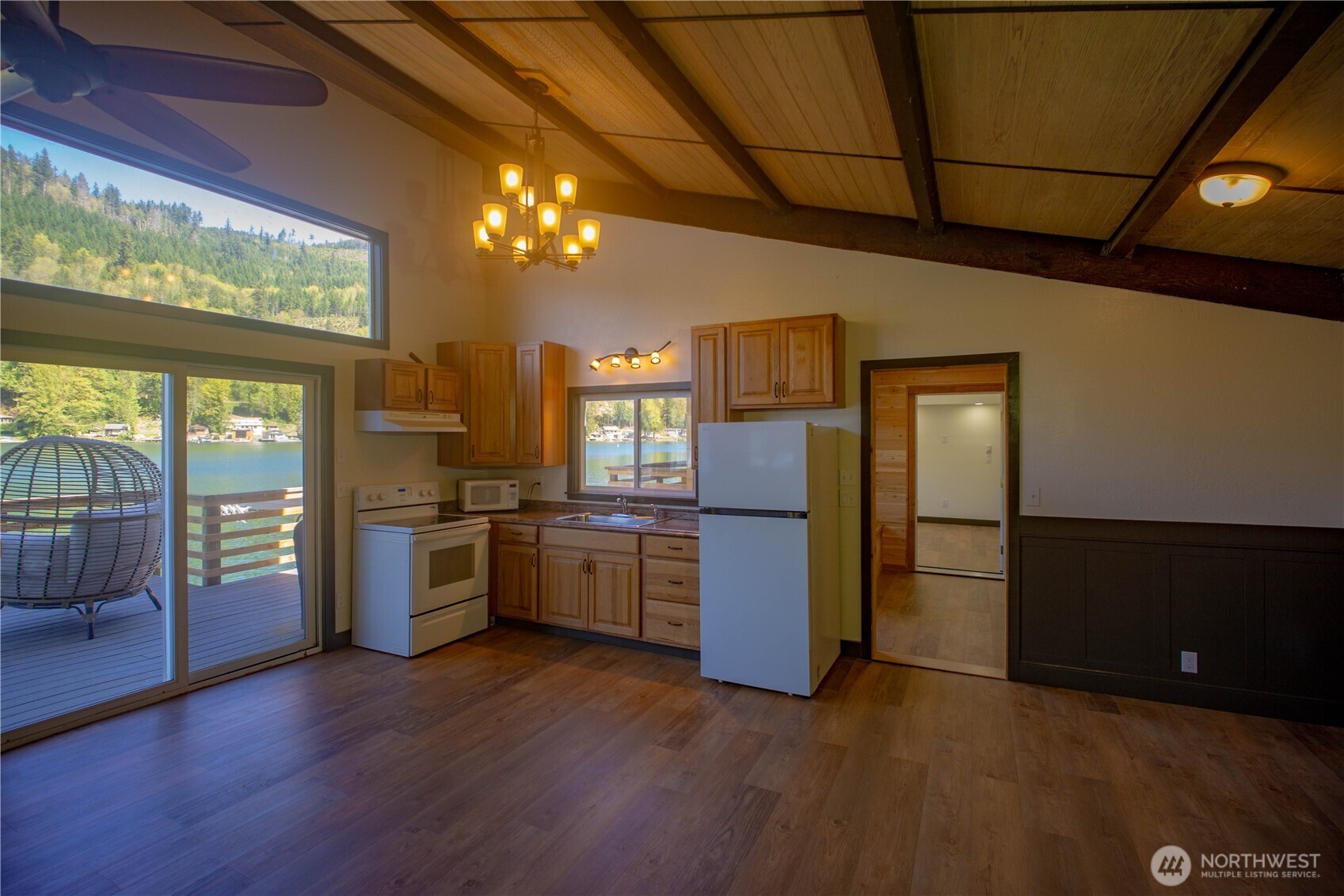 570 South Shore Road Port Angeles, WA 98363 - Photo 26 of 40 a kitchen with refrigerator and window