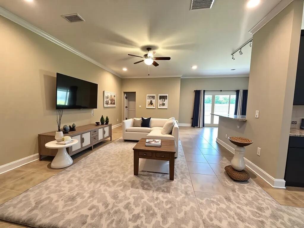 4716 Chanson Crossing Crestview, FL 32539 - Photo 2 of 16 a living room with furniture and a flat screen tv