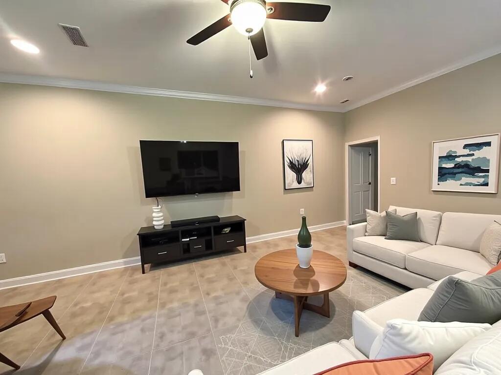 4716 Chanson Crossing Crestview, FL 32539 - Photo 3 of 16 a living room with furniture and a flat screen tv