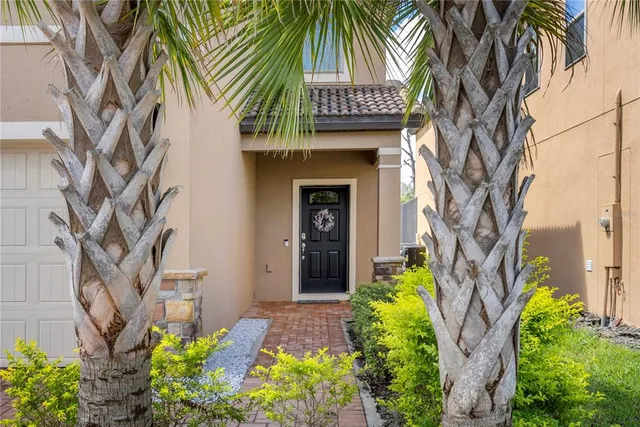 a view of backyard with outdoor seating