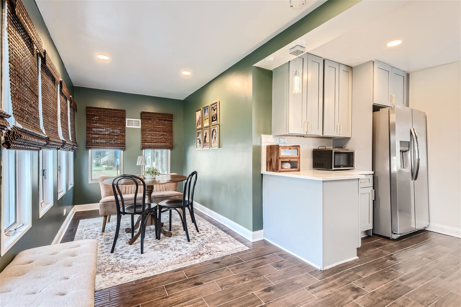 2502 Keystone Avenue North Riverside, IL 60546 - Photo 9 of 27 a kitchen with stainless steel appliances granite countertop a refrigerator a stove a sink dishwasher and wooden cabinets with wooden floor