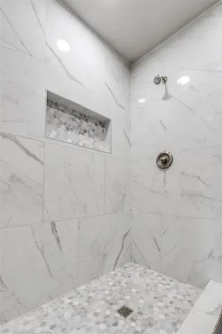a bathroom with a shower
