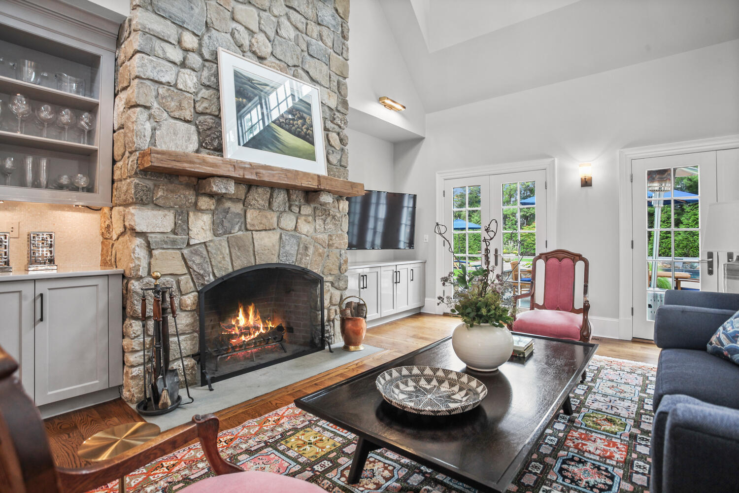 3 Half Mile Road Darien, CT 06820 - Photo 12 of 49 a living room with furniture and a fireplace