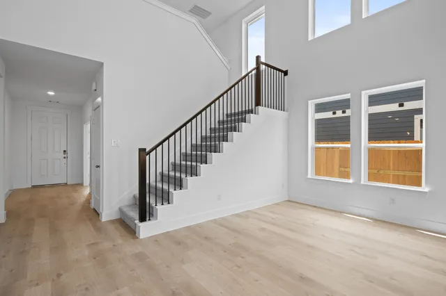 a view of an entryway with staircase