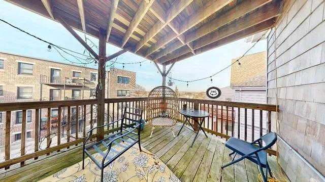 a view of a city from a balcony