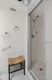 a bathroom with a shower