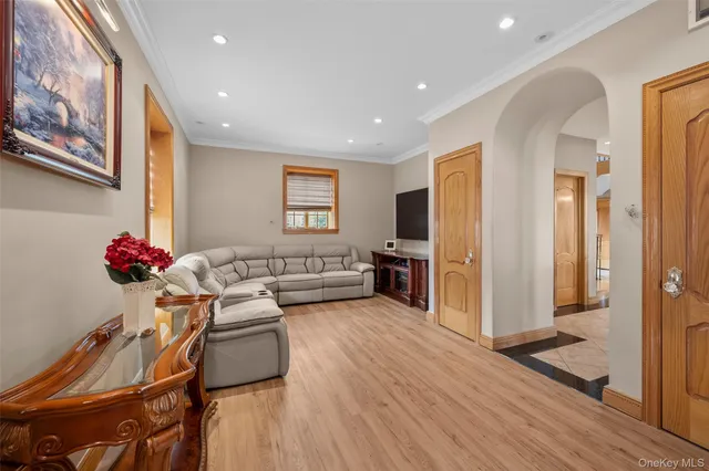 a view of a balcony with furniture