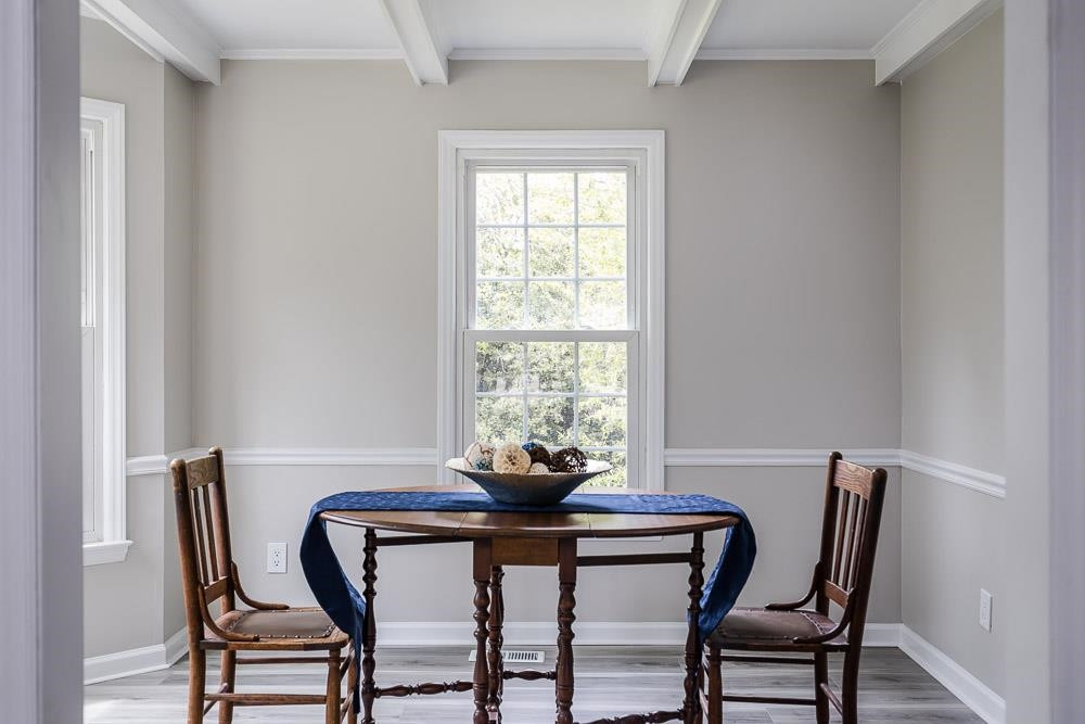 Separate dining room, just off the kitchen for easy access. Dining Room