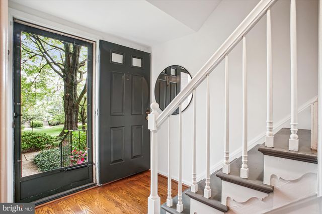 a view of staircase with large window